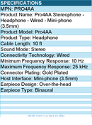 Koss Pro4AA Stereophone - Headphone - Wired - Mini-phone (3.5mm)