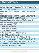 ASUS PROART Z890-CREATOR WIFI ProArt Workstation Motherboard