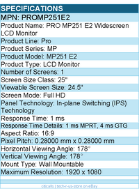 MSI PROMP251E2 Pro MP251 E2 25" Class Full HD LCD Monitor - 16:9 - Black