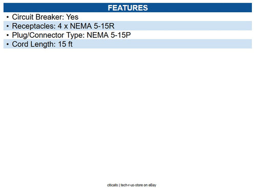 Eaton PS-415-HG Safe-IT Medical-Grade Power Strip, UL 1363, 4 Hospital-Grade