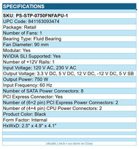 ThermalTake PS-STP-0750FNFAPU-1 Toughpower SFX 750W SFX Plat Modular Power Supp