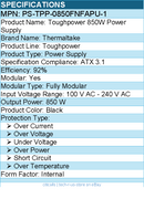 Thermaltake PS-TPP-0850FNFAPU-1 Toughpower 850W Power Supply