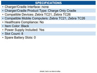 Portsmith PSD8TC21/26-01 PORTSMITH 8 SLOT CHARGER ZEBRA TX21-26
