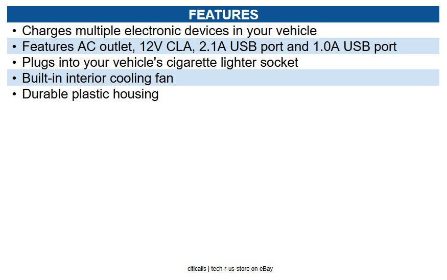 Eaton PV100USB 100W PowerVerter Ultra-Compact Car Inverter with Outlet 12V CLA