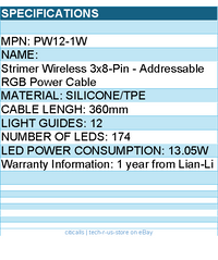 Lian-Li PW12-1W Strimer Wireless 3x8-Pin - Addressable RGB Power Cable