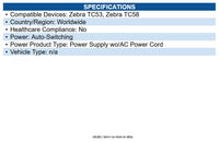 Zebra PWR-BGA24V150W1WW 150W Power Supply 24 V DC Output - 150 W