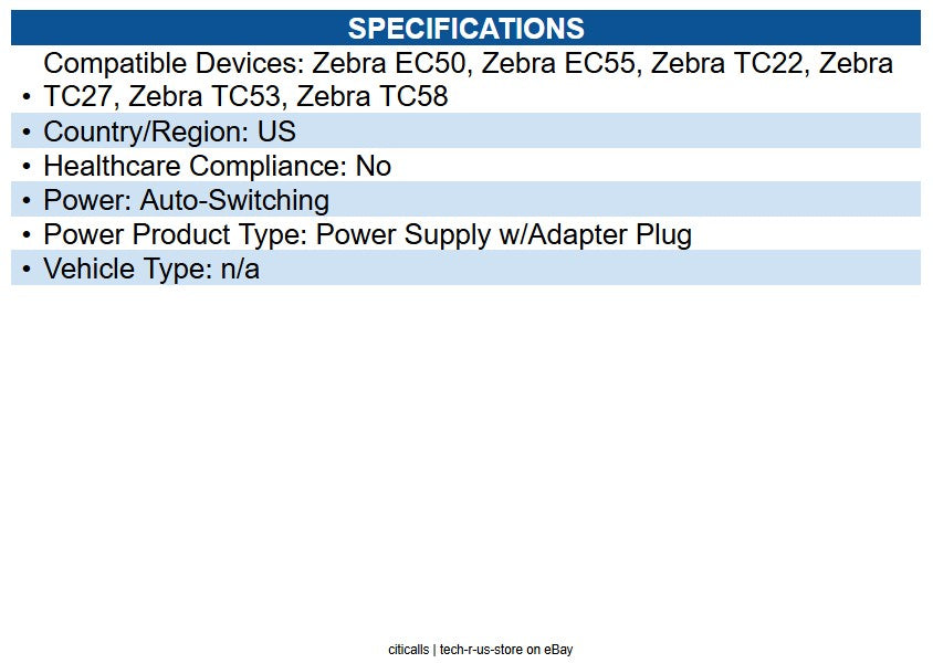 Zebra PWR-WUA5V45W1US USB TYPE C POWER SUPPLY ADAPTOR WITH US PLUG