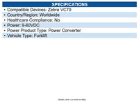 Zebra PWRS-9-60VDC-01R Proprietary Power Supply External - 60 V DC Input - 12 V