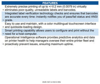 Honeywell PX940A00100000302 PX940A Industrial Printer, Thermal Transfer, 300DPI