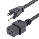 StarTech PXT515191410 10ft (3m) Heavy Duty Power Cord, NEMA 5-15P to C19, 15A