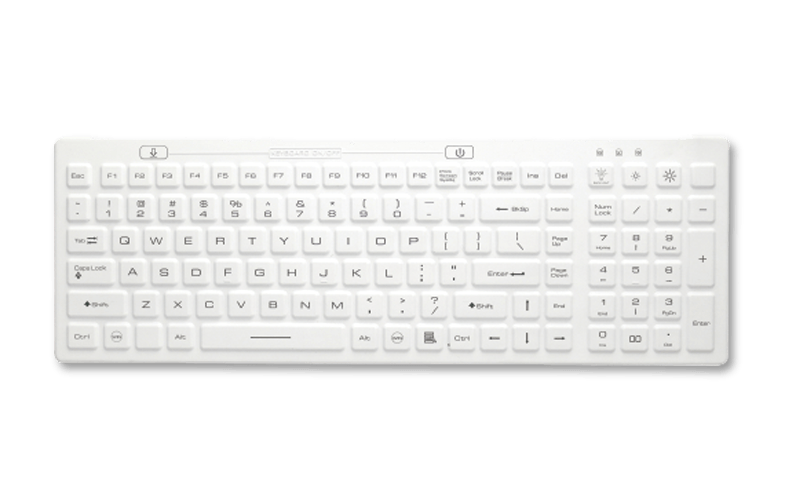 PioneerPOS Q11-KBM108-U1W Keyboard, 108 keys, Antimicrobial, IP68, White, USB