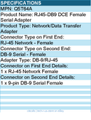 HPE Q5T64A RJ45-DB9 DCE Female Serial Adapter - 1 x RJ-45 Network Female