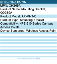 HPE Q9G69A AP-MNT-B Mounting Bracket - For HPE 510 Series Campus Access Points