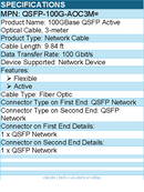 Cisco QSFP-100G-AOC3M= 100GBase QSFP Active - 9.84 ft Fiber Optic Network Cable
