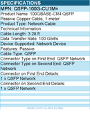 Cisco QSFP-100G-CU1M= 100GBASE-CR4 QSFP Passive Copper Cable, 3.28 ft QSFP