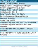 Cisco QSFP-100G-CU3M= 100GBASE-CR4 QSFP Passive 9.84 ft QSFP Network Cable