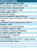 Cisco QSFP-H40G-CU1M= 3.28 ft Network Cable for Network Device