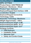 HPI QY776AA USB PREMIUM Keyboard - Membrane - Wired - For PC