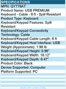 HPI QY776AT USB PREMIUM Keyboard - Cable - 6 ft - Spill Resistant - Black