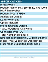 HPE R0M48A 50G SFP56 LC SR 100m MMF Transceiver - For Optical Network
