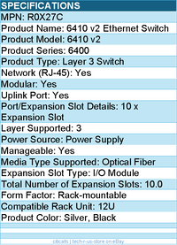 HPE R0X27C 6410 v2 Ethernet Switch - Manageable - 3 Layer - Modular - 12U