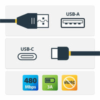 StarTech R2ACR-30C-USB-CABLE 12in USB A to C Charging Cable Right Angle