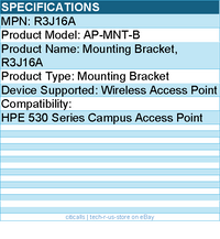 HPE R3J16A AP-MNT-B Mounting Bracket  - For HPE 530 Series Campus Access Point