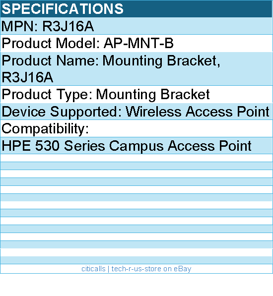 HPE R3J16A AP-MNT-B Mounting Bracket  - For HPE 530 Series Campus Access Point