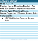 HPE R3J17A Mounting Bracket - For HPE 530 Series Campus Access Point