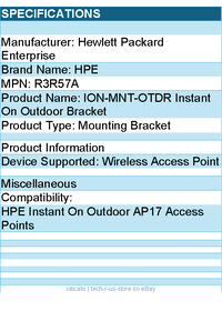 HPE R3R57A Mounting Bracket for HPE Instant On Outdoor AP17 Access Points
