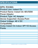 HPE R3X86A Instant On 48V/50W Power Adaptor - 48 V DC Output