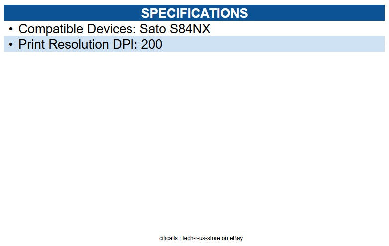 Sato R40683300 Thermal Head Sub 203DPI S84NX