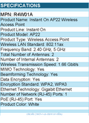 HPE R4W01A Instant On AP22 802.11ax 1.66 Gbit/s Wireless Access Point