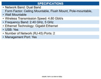 HPE R4W39A AP-577EX Dual Band 802.11ax 4.80 Gbit/s Wireless Access Point