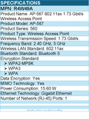 HPE R4W49A AP-567 802.11ax 1.73 Gbit/s Wireless Access Point - 2.40 GHz, 5 GHz