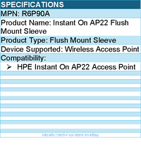 HPE R6P90A Flush Mount Sleeve - For HPE Instant On AP22 Access Point