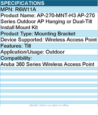 HPE R6W11A Mounting Bracket For Aruba 360 Series Wireless Access Point