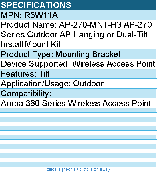 HPE R6W11A Mounting Bracket For Aruba 360 Series Wireless Access Point