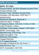 HPE R7J28A Tri Band Wi-Fi 6E IEEE 802.11 3.90 Gbit/s Wireless Access Point