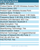 HPE R7J33A AP-635 Tri Band 802.11ax 3.90 Gbit/s Wireless Access Point - Indoor