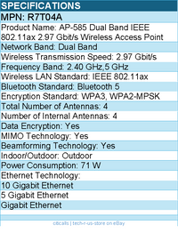 HPE R7T04A AP-585 Dual Band IEEE 802.11ax 2.97 Gbit/s Wireless Access Point