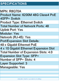 HPE R8Q70A 6200M 48G Class4 PoE 4SFP+ Switch - 48 Ports - Manageable