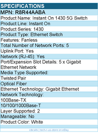 HPE R8R44AABA Instant On 1430 5G  Ethernet Switch - 5 Ports