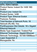 HPE R8R47A#ABA Instant On 1430 16G Switch - 16 Ports - Gigabit Ethernet