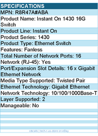 HPE R8R47A#ABA Instant On 1430 16G Switch - 16 Ports - Gigabit Ethernet
