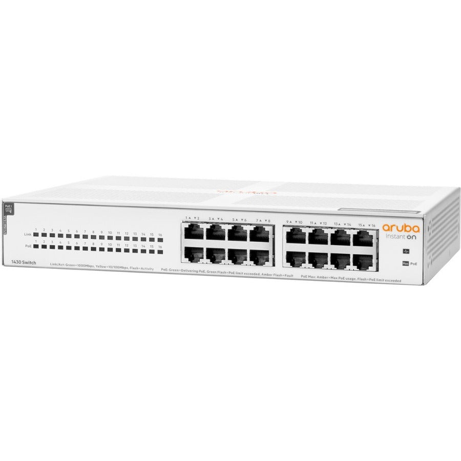 HPE R8R48A#ABA Instant On 1430 16G Class4 PoE 124W Ethernet Switch - 16 Ports