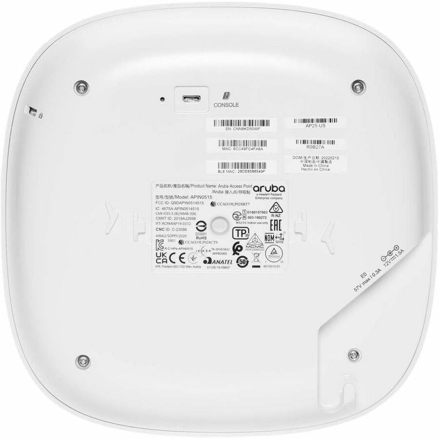 HPE R9B32A Instant On DualBand Wi-Fi 6 802.11ax 5.30Gbit/s Wireless Access Point