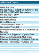 HPE R9D18A Instant On 10G SFP+ LC SR 300m OM3 MMF Transceiver