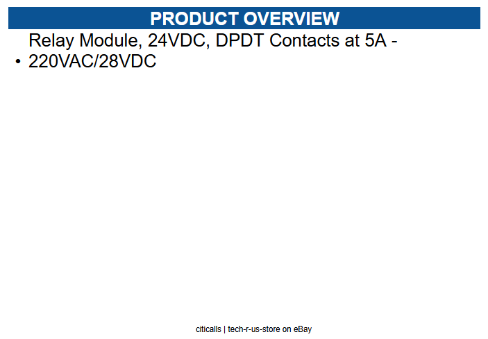Altronix RB524 Relay Module, 24VDC, DPDT Contacts at 5A - 220VAC/28VDC