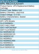 BTI RBC24-SLA24-BTI UPS Replacement Battery Cartridge - 12 V DC - for APC UPS